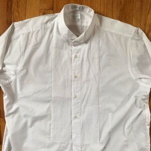 Marquis Tuxedo Black Tie Elegant White Dress Shirt 17.5/32-33